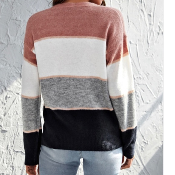 {SHEIN} Drop Shoulder Color Block Cardigan - Picture 7 of 7